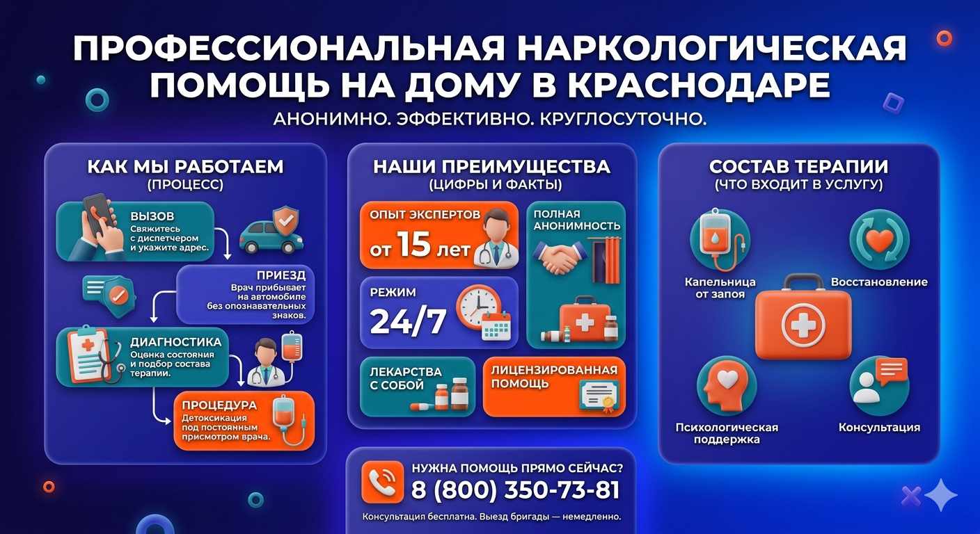 Инфографика о принципах лечения алкоголизма на дому в Молочанске: этапы вызова нарколога, преимущества анонимной детоксикации и состав медицинской помощи.